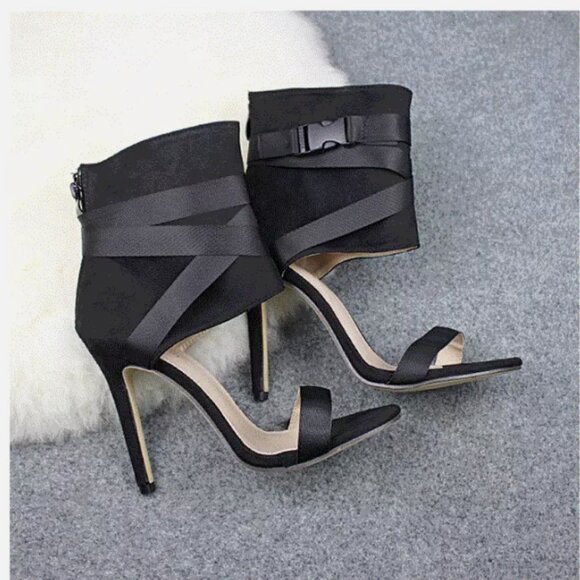 Women's High Heel Open Toe Sandals - Picture 1 of 2